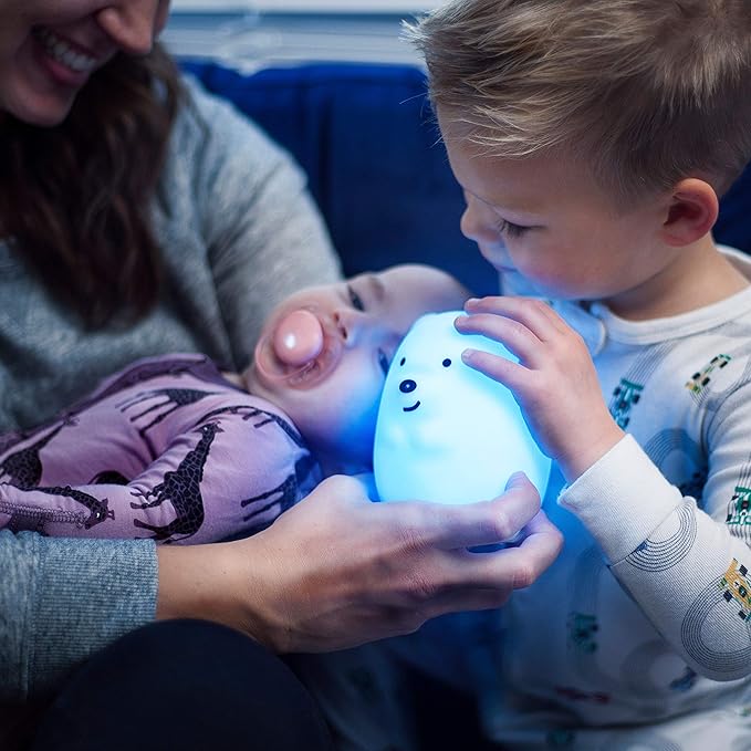 Lumipets Junior Bear Night Light, Soft Silicone Material, 8 Soothing Colors, Cordless, Easy Control, Portable