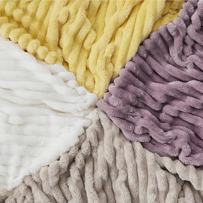 Bedsure Yellow Queen Blanket for Couch - GentleSoft Cozy Soft Blankets for Women, Cute Small Fleece Throws for Girls, Birthday Gifts for Women, Mothers Day Decor Gifts for Mom, 90x90 Inches