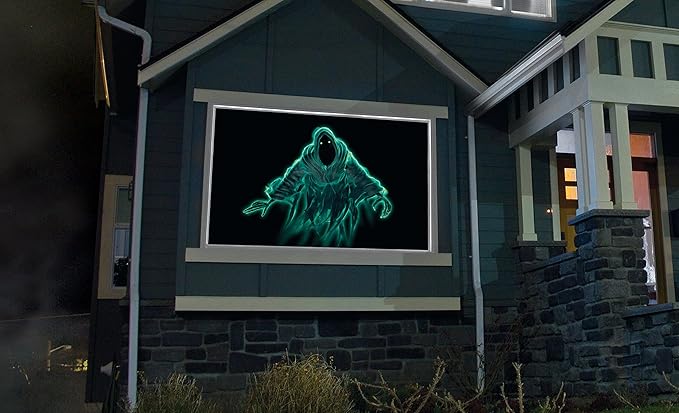 Holographic Rear Projection Screen with Mounting Hardware for Projecting Halloween Videos (5 ft x 9 ft Gray)