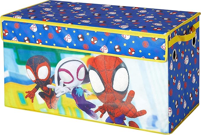 Idea Nuova Marvel Spidey and His Amazing Friends Collapsible Toy Storage Trunk,Durable Organizer with Soft Lid, 28.5" x 14.5" x 16"