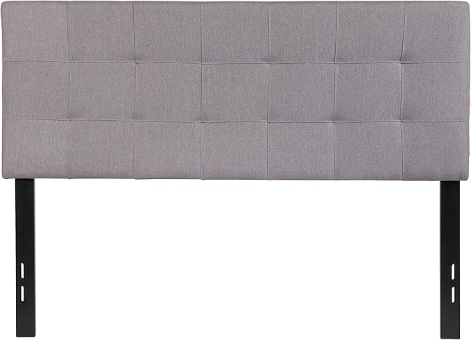 Flash Furniture Bedford Tufted Upholstered Full Size Headboard in Light Gray Fabric