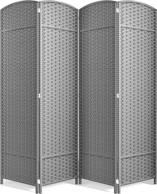 Sorbus 4 Panel Room Divider 6 ft. Tall - Privacy Screen, Extra Wide Double Hinged Panels, Mesh Hand-Woven Design, Partition Room Dividers and Folding Privacy Screens, Wall Divider for Room Separation