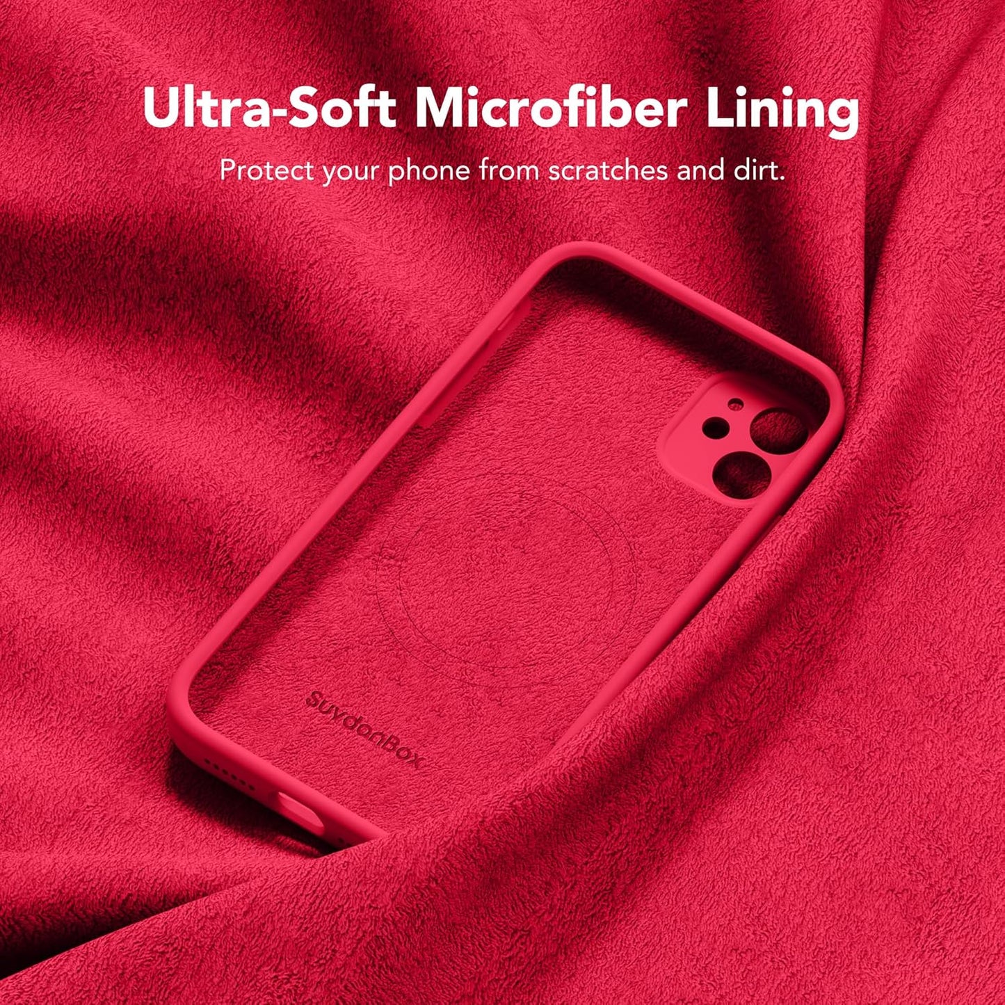 iPhone 11 Case, Compatible with MagSafe, Magnetic Silicone Slim Shockproof Protective Case - Red