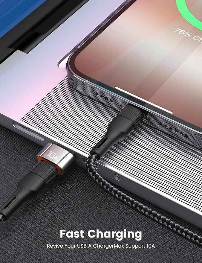 10Pack 200W USB C to USB Adapter, with Fast Charging & 480MB Data Transfer, USB C Converter for Apple Watch Ultra iWatch Series 8 7,iPhone 16 15 Plus Pro Max,Silver