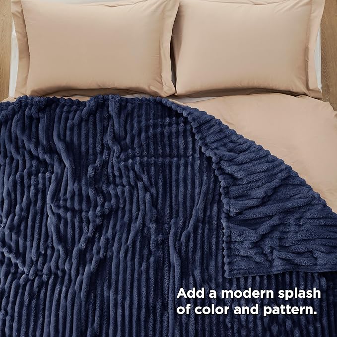 Bedsure GentleSoft Blue California King Size Blanket for Couch - Cozy Soft Blankets for Women, Cute Small Fleece Throws for Girls, Birthday Gifts for Women, 102x96 Inches