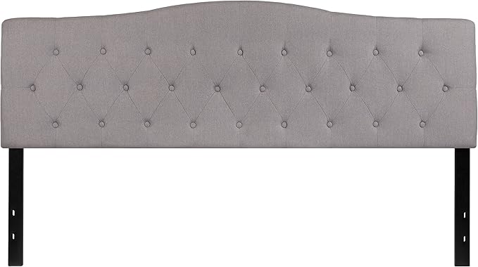 Flash Furniture Cambridge Tufted Upholstered King Size Headboard in Light Gray Fabric