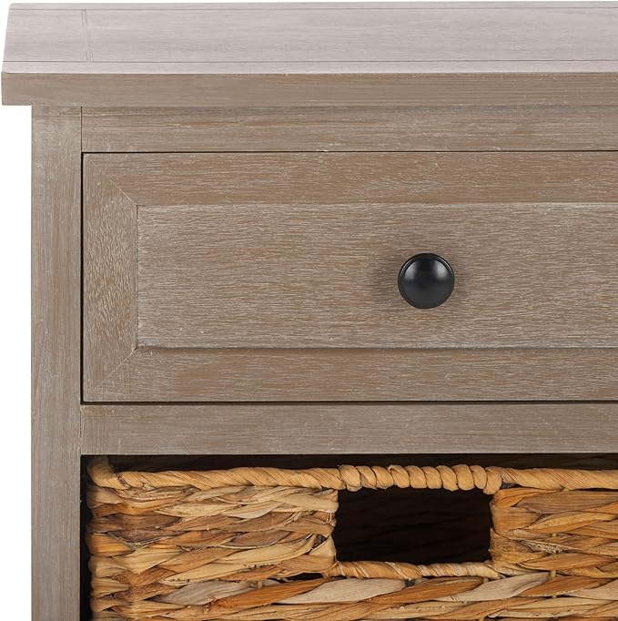 SAFAVIEH Home Collection Herman White Wash 6-Drawer Wicker Basket Storage Unit, Fully Assembled (AMH5702G)