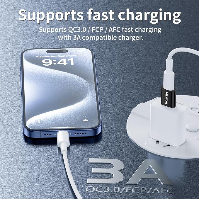 USB to USB C Adapter 4 Pack, USB C Female to USB3.0 Male OTG Adapter,Fast Charging 5Gbps Data Transfer for M-acBook Pad Phone 17/16/15 G-alaxy X-Peria Watch A-irpods M-agSafe Black