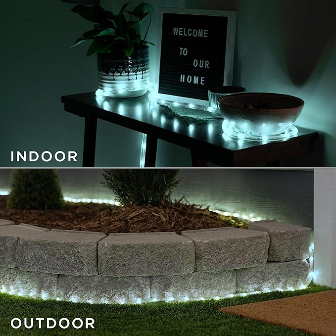 UltraPro LED Rope Lights, 25ft Classic Clear Rope, Cool White Light 5000K, Indoor/Outdoor, Flexible, Linkable, Durable, Outdoor, 54843 (Pack of 6)