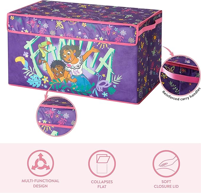Idea Nuova Disney Encanto Collapsible Children’s Toy Storage Trunk, Durable with Lid