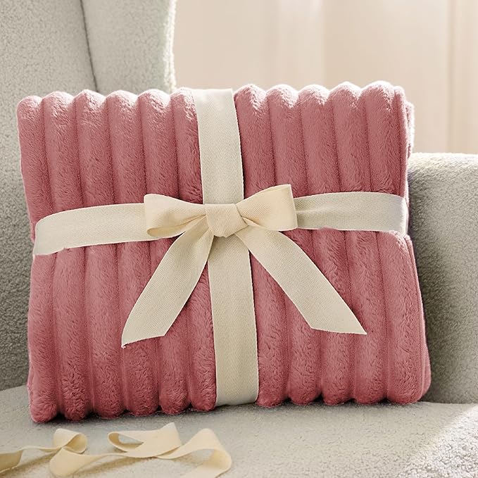 Bedsure GentleSoft Brick Dust Fleece King Blanket for Couch - Super Soft Cozy Blankets for Women, Cute Small Blanket for Girls, 108x90 Inches