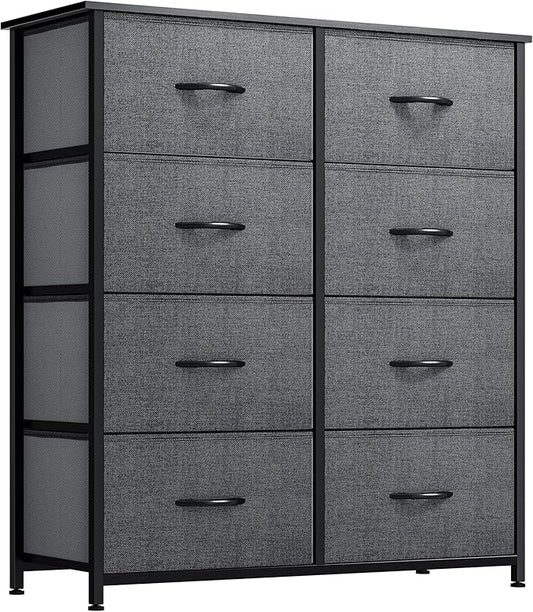 YITAHOME Dresser for Bedroom, Tall Dresser with 8 Drawers, Storage Tower with Fabric Bins, Chest of Drawers for Closet & Living Room - Sturdy Steel Frame, Wooden Top