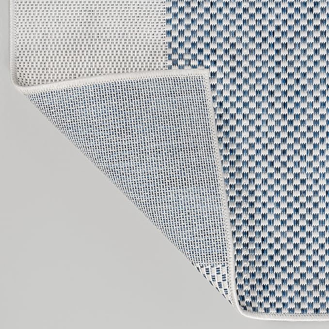 JONATHAN Y Geometric Organic Shapes Indoor Outdoor Area Rug 4X6 Cream/Navy, Zia Modern for Backyard, Patio, Porch, Easy-Cleaning, High Traffic, Pet-Friendly, Non-Shedding (TSN306B-4)
