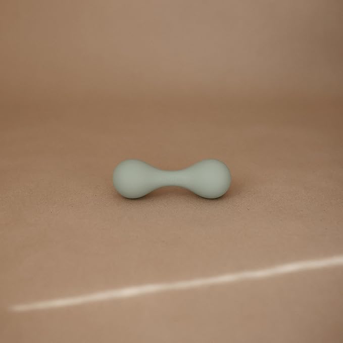 mushie Silicone Baby Shaker Rattle Toy | Ages 3+ Months (Cambridge Blue)