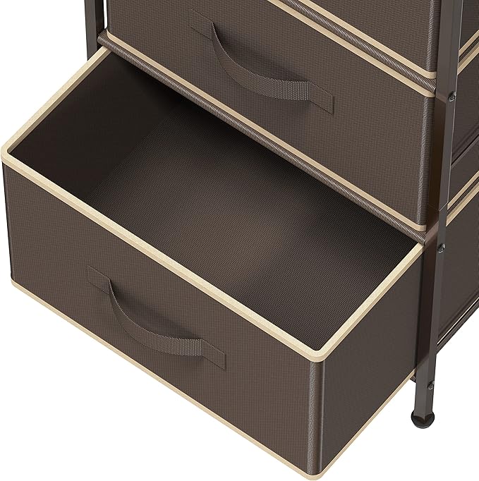 Simple Houseware 3 Drawer Nightstand Dresser with Wood Top, Brown