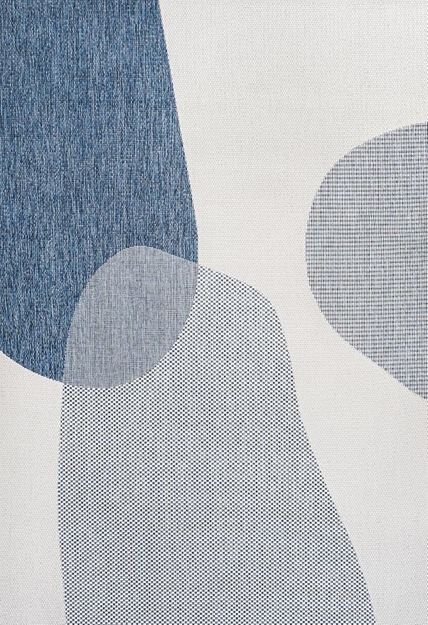 JONATHAN Y Geometric Organic Shapes Indoor Outdoor Area Rug 3X5 Cream/Navy, Zia Modern for Backyard, Patio, Porch, Easy-Cleaning, High Traffic, Pet-Friendly, Non-Shedding (TSN306B-3)