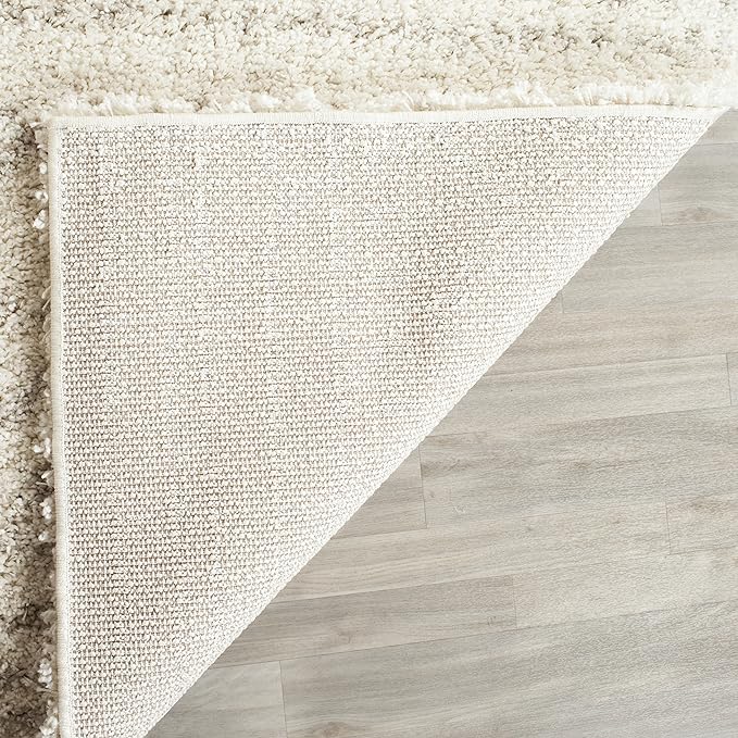 SAFAVIEH Arizona Shag Collection Area Rug - 6' x 8', Ivory & Beige, Moroccan Design, Non-Shedding & Easy Care, 1.6-inch Thick, Ideal for The Living Room, Dining, Bedroom (ASG741A)