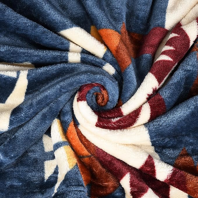 Catalonia Wearable Fleece Blanket with Sleeves and Foot Pockets for Adult Women Men, Micro Plush Comfy Wrap Sleeved Throw Blanket Robe Large, Southwest Blue