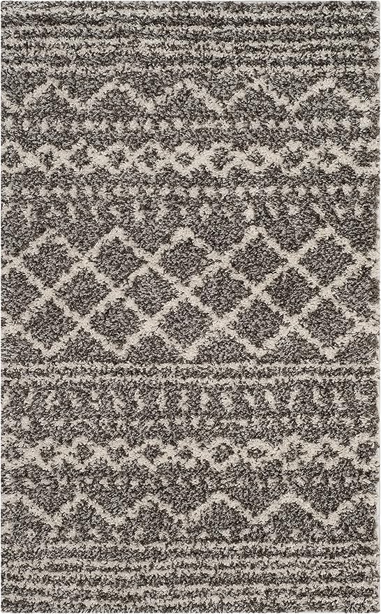 SAFAVIEH Arizona Shag Collection Accent Rug - 2'6" x 4', Brown & Ivory, Moroccan Design, Non-Shedding & Easy Care, 1.6-inch Thick Ideal for High Traffic Areas in Foyer, Living Room, Bedroom (ASG741B)