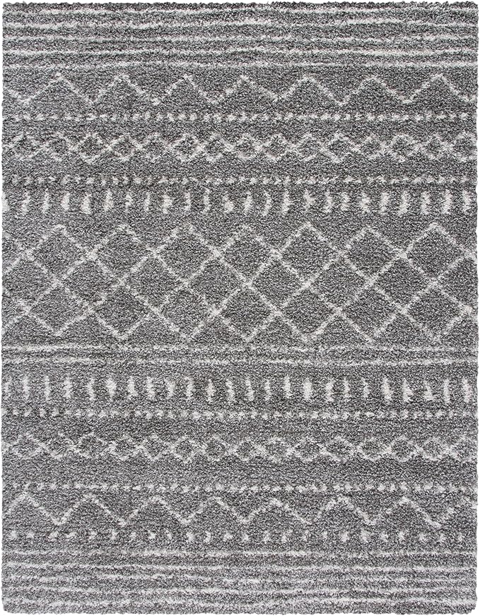 SAFAVIEH Arizona Shag Collection Area Rug - 5'1" x 7'6", Brown & Ivory, Moroccan Design, Non-Shedding & Easy Care, 1.6-inch Thick Ideal for High Traffic Areas in Living Room, Bedroom (ASG741B)