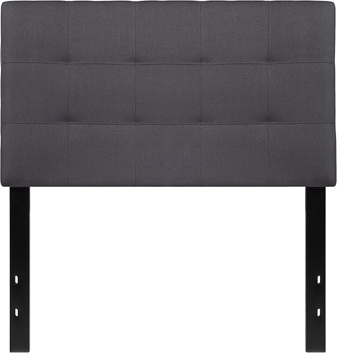 Flash Furniture Bedford Tufted Upholstered Twin Size Headboard in Dark Gray Fabric