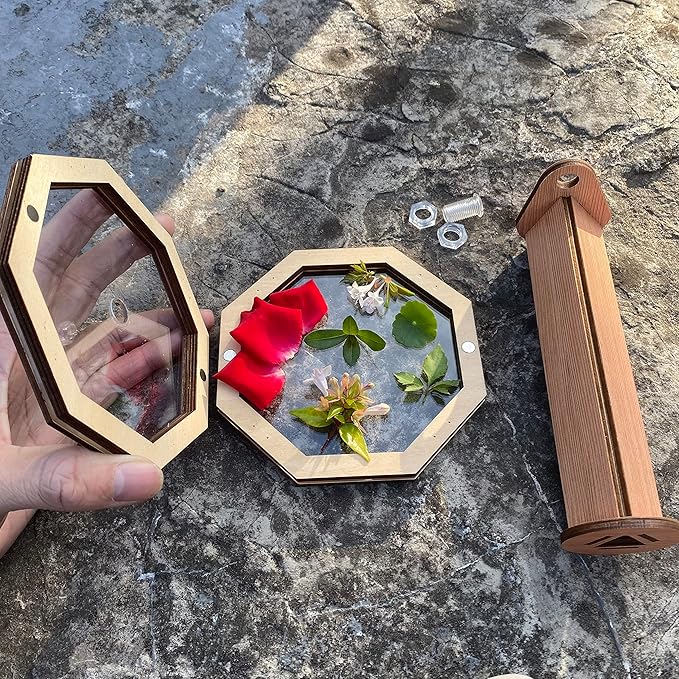 Natural DIY Kaleidoscope Kit, New Wooden Magic Rotating Kaleidoscope Making Set for Nature Lovers, Best Gift, Outdoor Classic Handmade Education Toys(1 Pc)