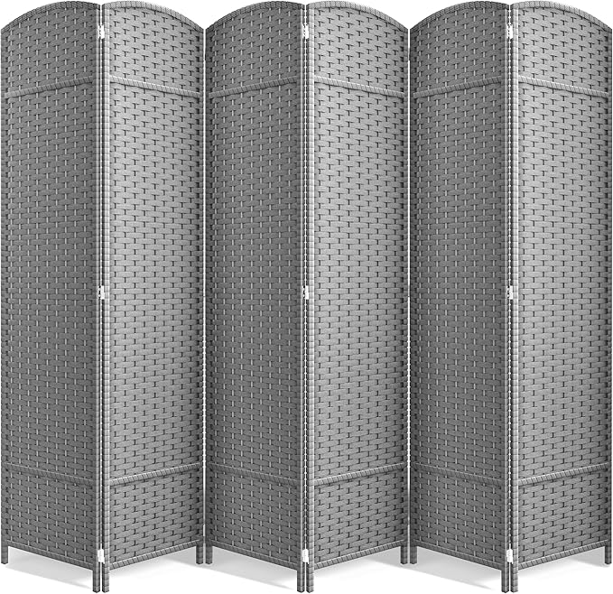 Sorbus 6 Panel Room Divider 6 ft. Tall - Privacy Screen, Extra Wide Double Hinged Panels, Mesh Hand-Woven Design, Partition Room Dividers and Folding Privacy Screens, Wall Divider for Room Separation