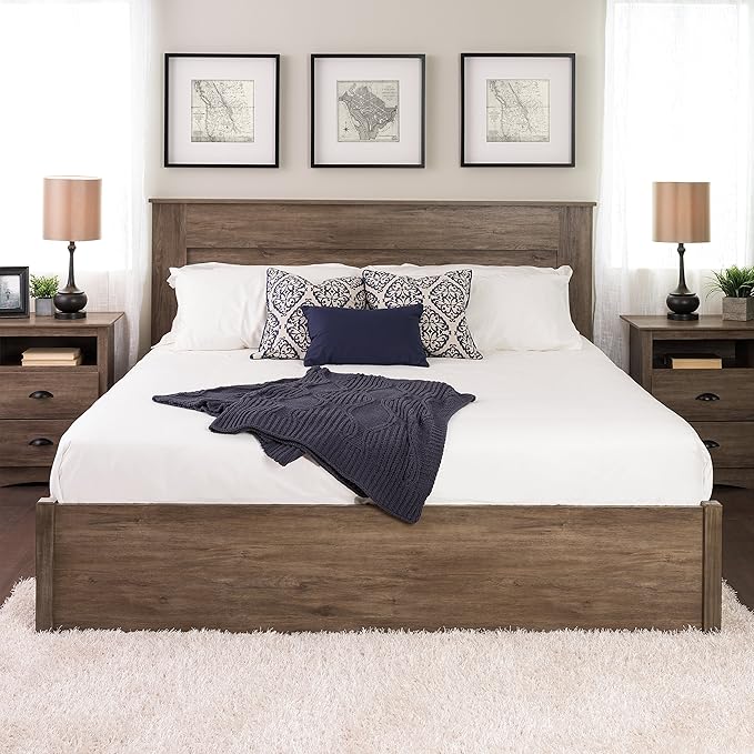 Prepac Stylish Flat Wood Panel Headboard for King Size Beds, Simplistic Wooden King Headboard 2.25" D x 81" W x 48" H, Drifted Gray, DHFK-1301-1