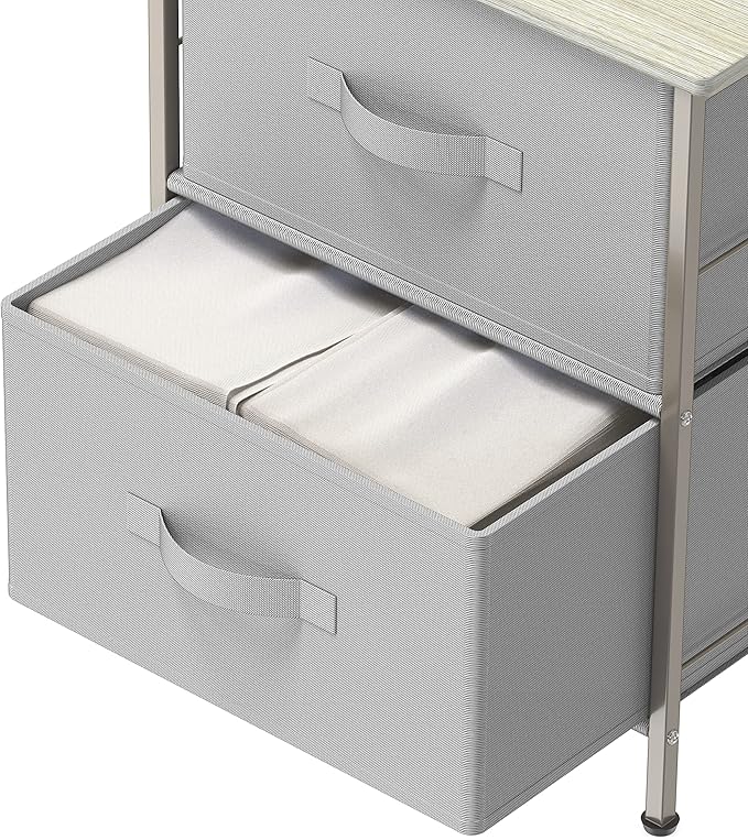 Simple Houseware 2 Tier Night Stands Dresser for Bedroom Organizer Drawer Storage Tower, Grey