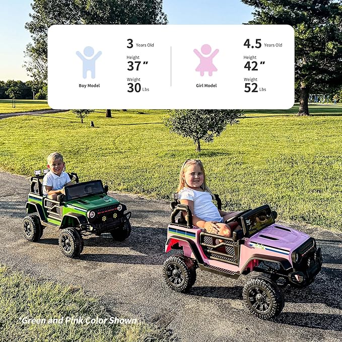 24V Kids Ride on Toy, Kids Electric Vehicles Car Ride on Car Truck for Toddlers with Remote Control, 2x200W Motor - Snow White