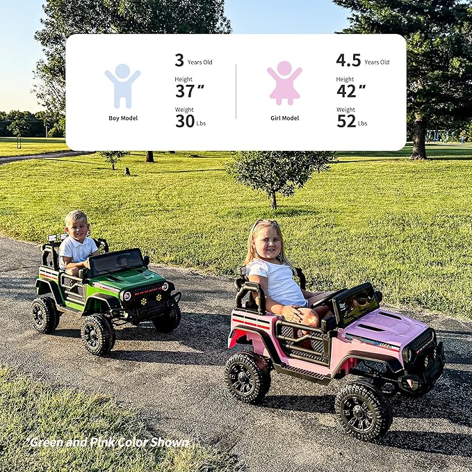 12V Kids Ride on Car Truck, Kids Electric Vehicles Car Ride on Toy for Toddlers 3-5 with Remote Control - White